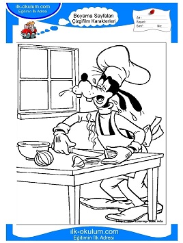 Çocuklar İçin Goofy Boyama Sayfaları 